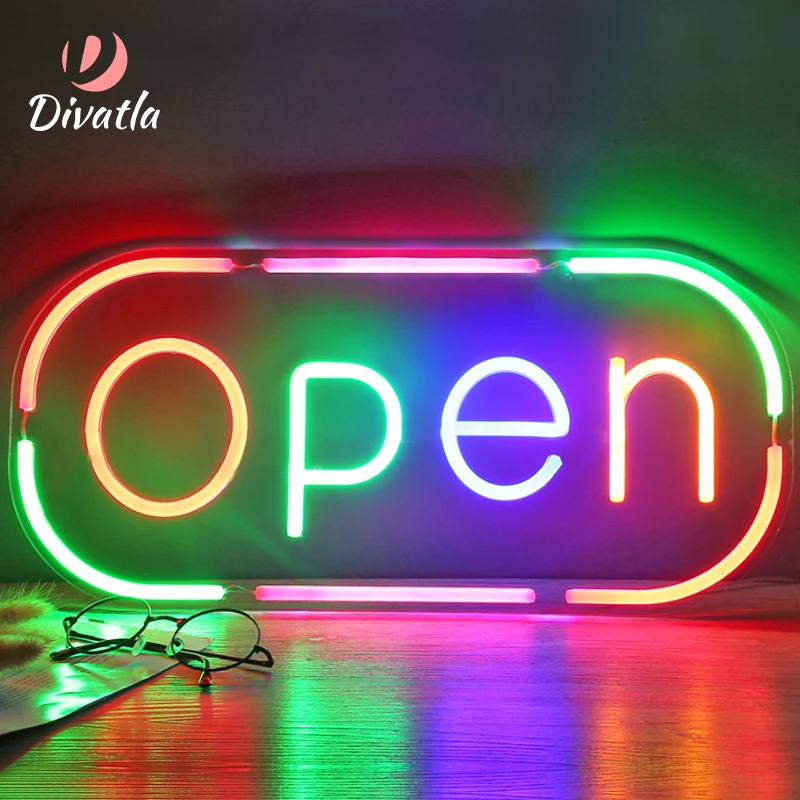Custom Led Neon Light Sign Business logo Shop Advertising Acrylic Open Neon Sign For Bar Decor Lights