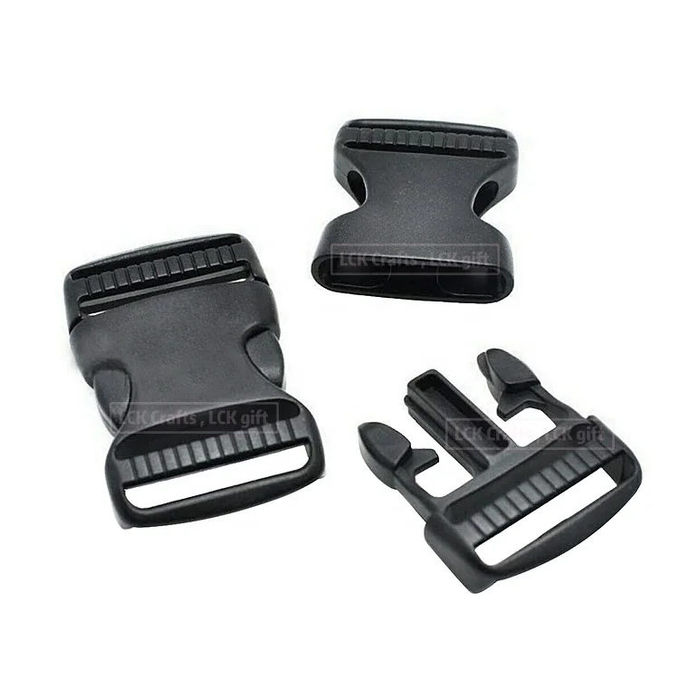 1 inch Black Plastic Buckle Clips Heavy Duty Dual Adjustable 25mm Quick Release Buckle