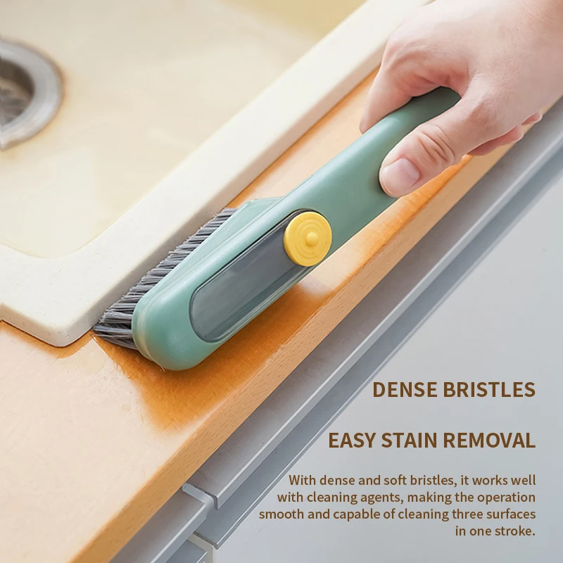 Multifunctional Household Durable Long Handle Soft Bristled Liquid Shoe Brush with Soap Dispenser