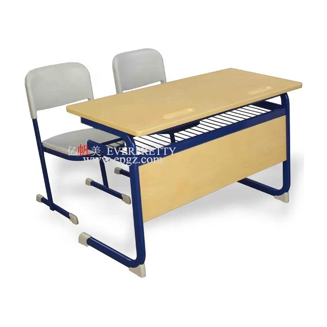 Школьная мебель для учащихся тяжелых условий эксплуатации легкий цвет прочная формованная доска двойные столы и стулья наборы продажи