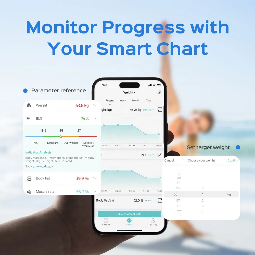 Digital Smart Weight BMI Scales Body Analysis scale Weighing Body Fat Weight Scale