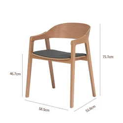 Hot Sale Hotel Restaurant Wholesale Nordic Upholstered Dining Chair Pu Leather Wooden Dining Armchair