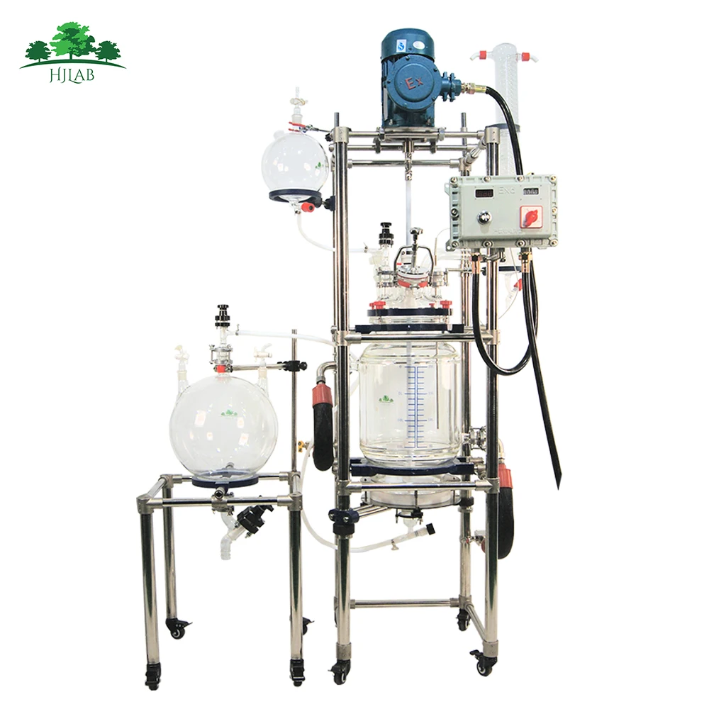 Industrial 150L Fully Customizable Single Dual Jacketed Glass Reactor