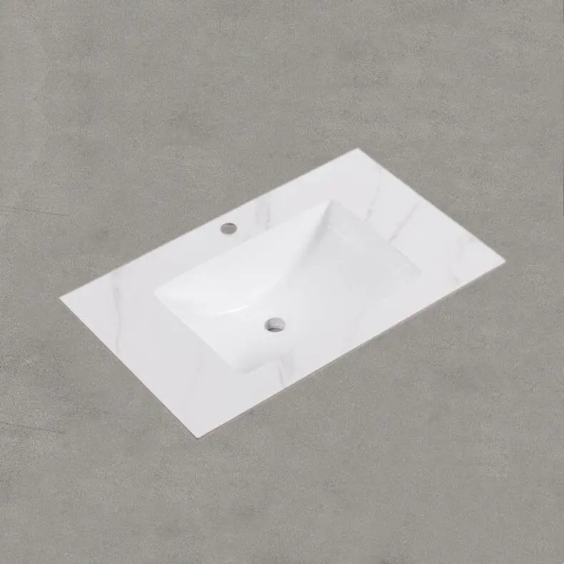 European Style Bathroom hotel Sintered Stone Single Sink Rock Beam Countertop Marble Wash Basin Lavabo