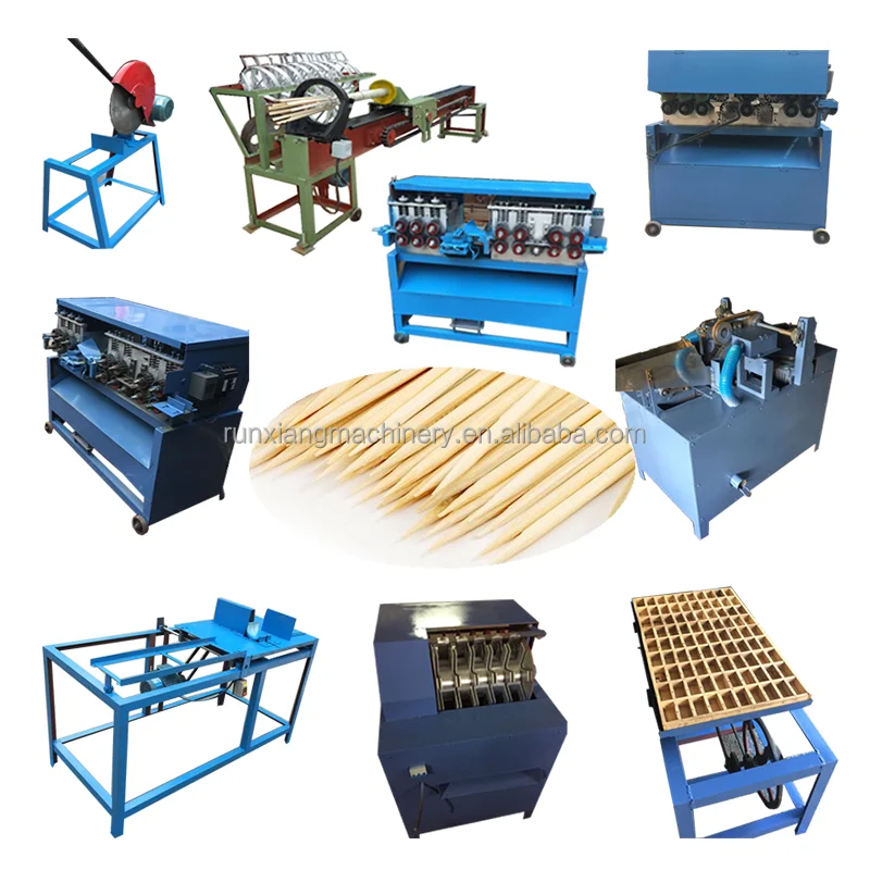 Wood bamboo toothpick making machine to manufacture food skewer
