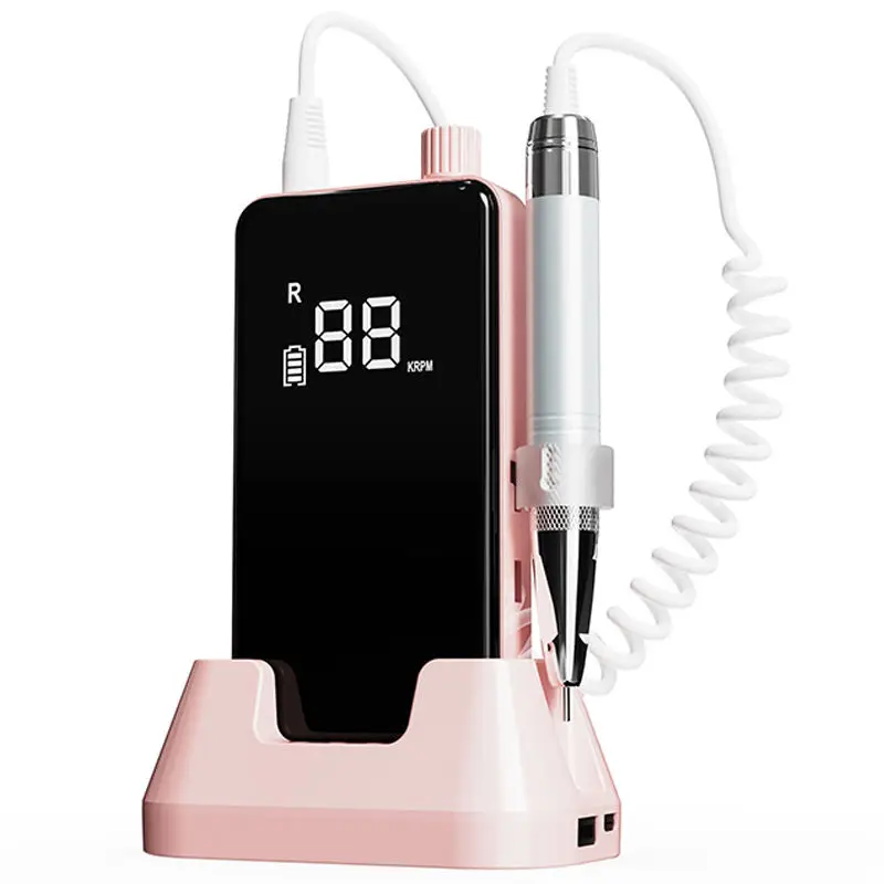 Профессиональный маникюрный бесщеточный сверлильный станок 40000 об./мин. Портативный беспроводной Перезаряжаемый Настольный Электрический электронный пилочный дрель для ногтей