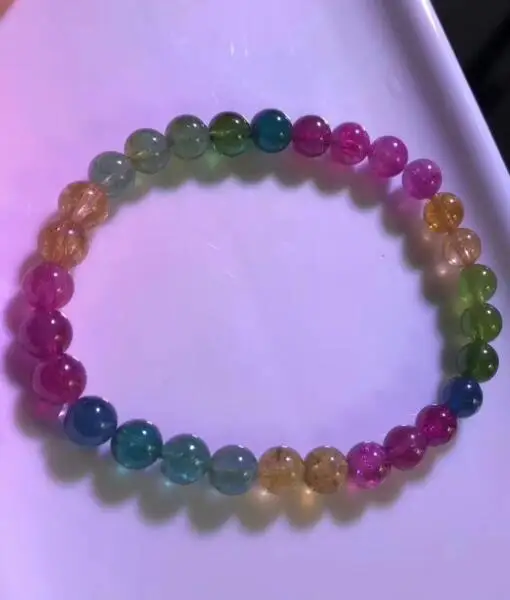 8mm  Genuine Tourmaline Semi-precious Loose Beads Stretch Bracelets
