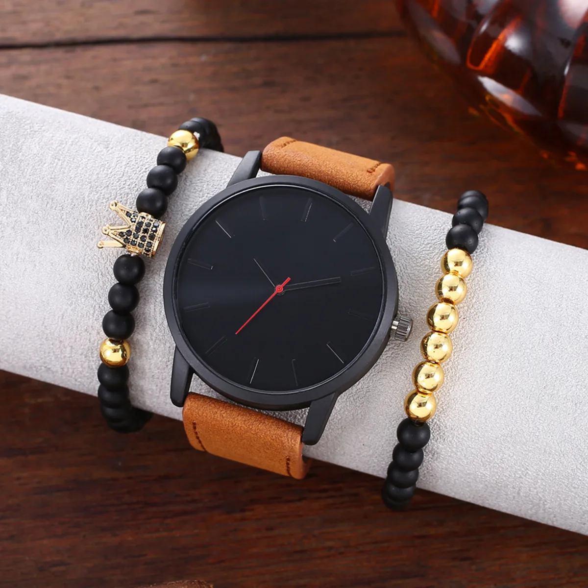 fashion men black steel quartz watches wholesale 2023 male simple Leather boy hand luxury watches men wrist bracelet custom logo