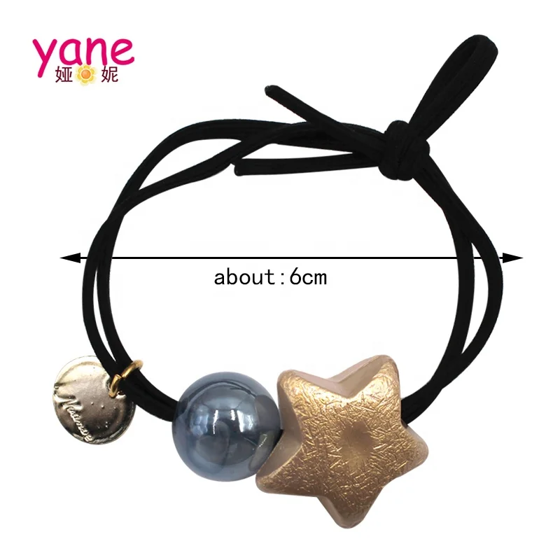 Korean Hair accessories about elastic rubber bands with bead and star decoration