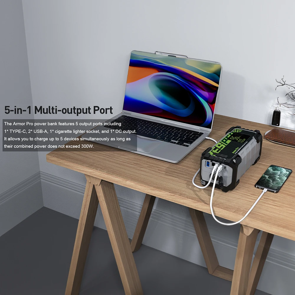 Yesper Armor pro model LiFePO4 Portable Power Station portable car power bank 240Wh fast charge for outdoor camping