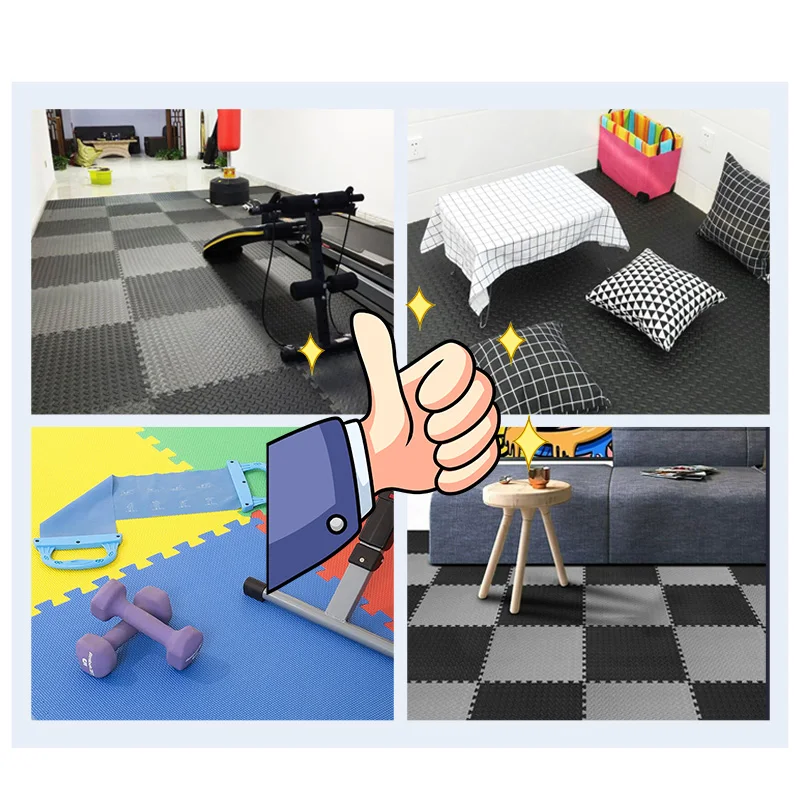 LINYIQUEEN EVA Foam Fitness Interlocking Floor Mats 60*60cm Anti-slip Easy To Clean For Professional Gym Training