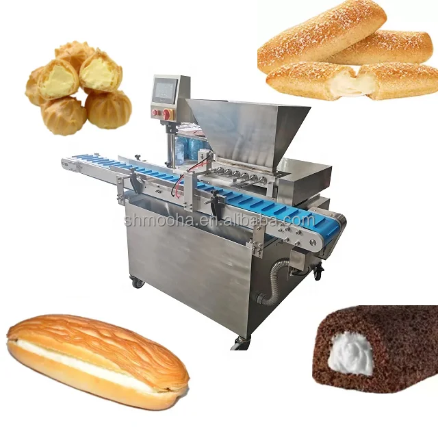 Automatic Cake Bread Cream Filling Machine Croissant Sauce Stuffing Bakery Equipment Donut Chocolate Jam Bread Injector