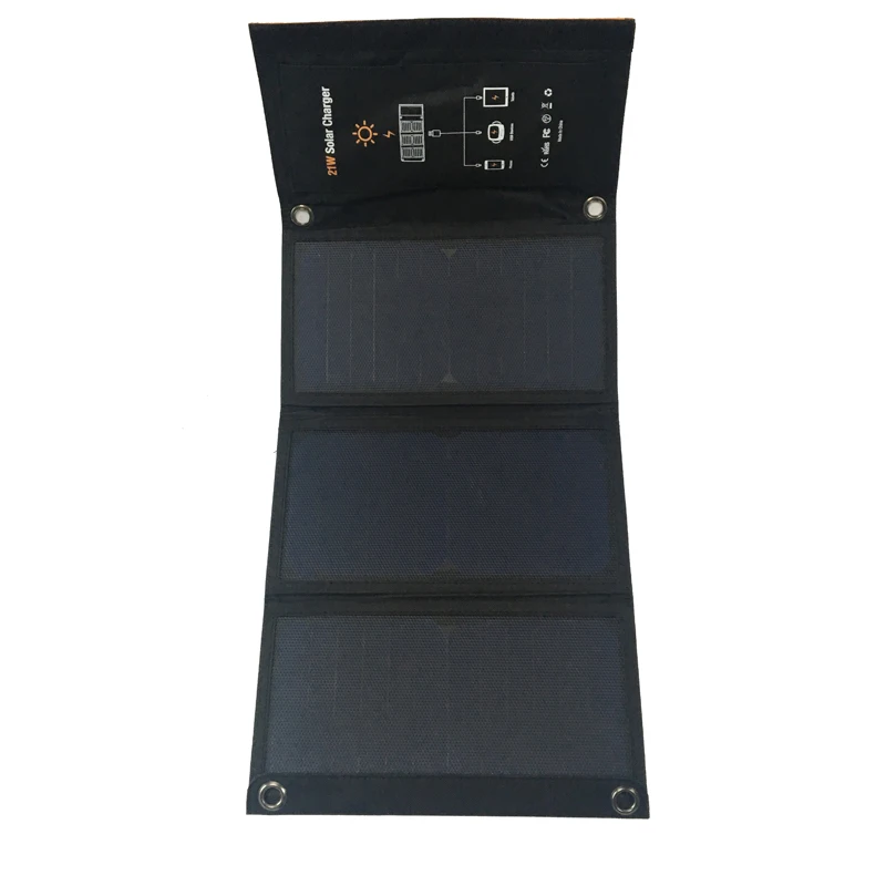
Fast-charging Dual USB SunPower cell 5V 21W portable foldable solar charger 