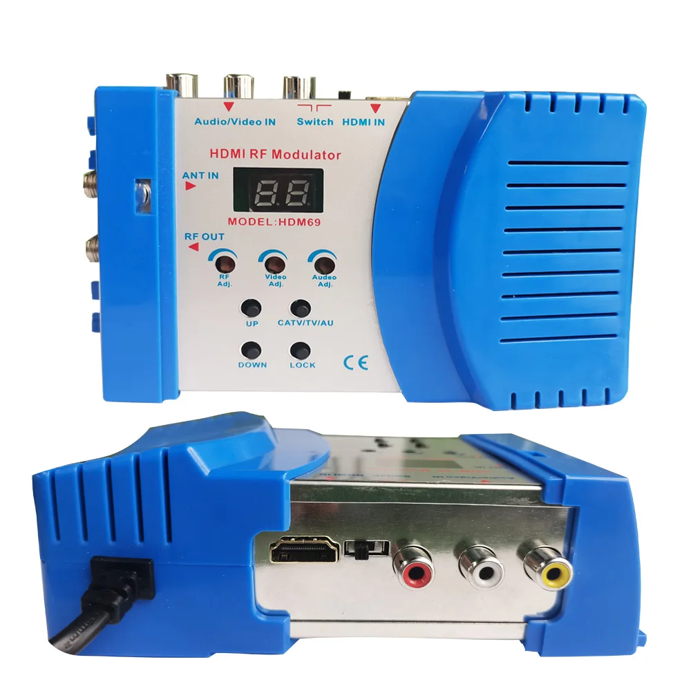 HDM69 Digital RF HDMI-compatible Modulator AV to RF Converter VHF UHF PAL Standard Portable Modulator For EU100-240V