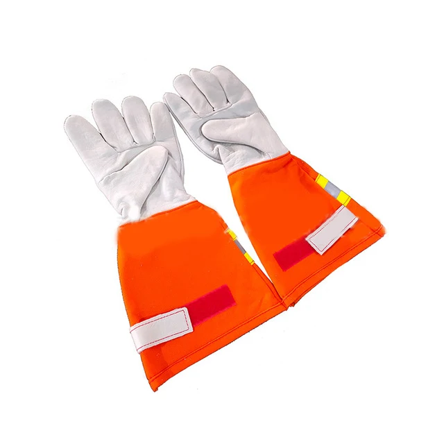 High-quality Heat Resistant Forest Fire Fighting Gloves with Long Sleeve Reflective Strip Fire Resistant Welder Gloves