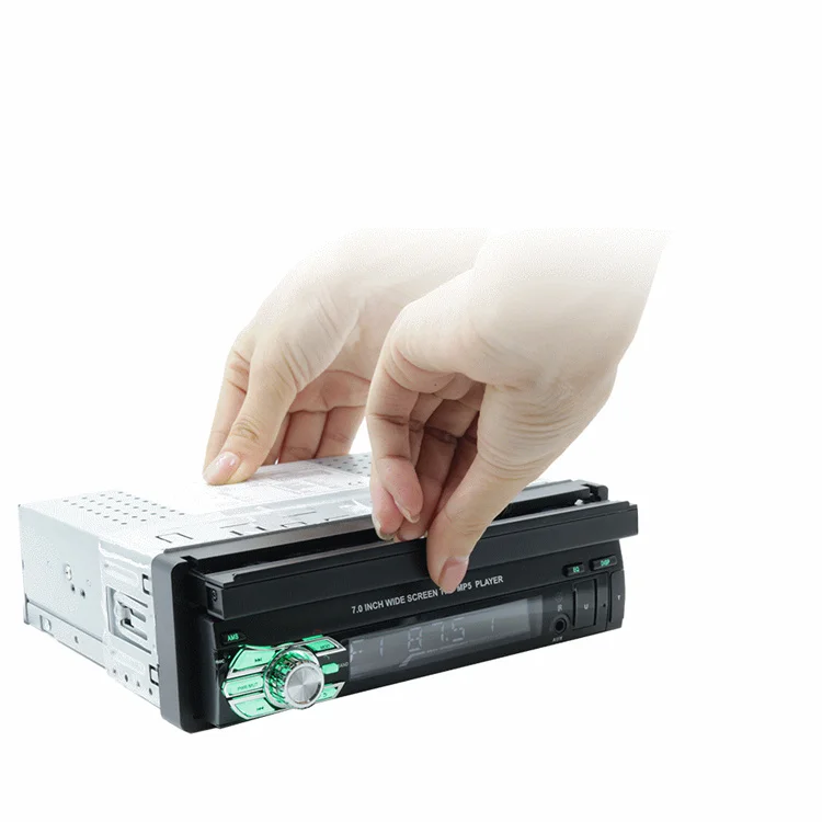 Lancol 7 Inch Automatic Telescopic with Carplay Single Din Touch Screen Car Dvd Player Mp5 Aux Stereo Auto Radio