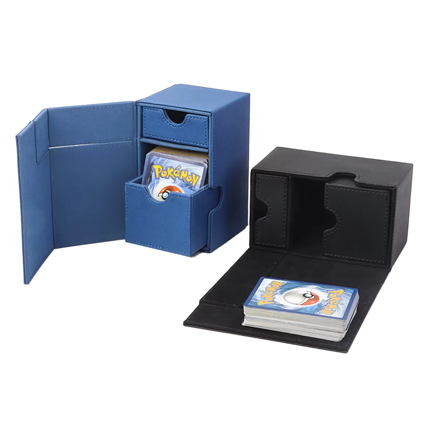 Sand Petrol/Grey N Tray 100+ Card Case Game Premium PU leather MTG TCG Card Deck Box