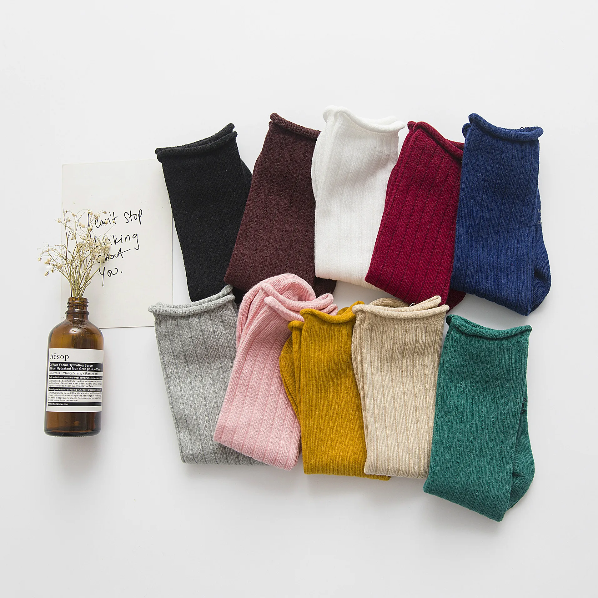 Premium Cotton Ribbed Crew Socks Wholesale Toddler Baby Boys Girls Organic Socks