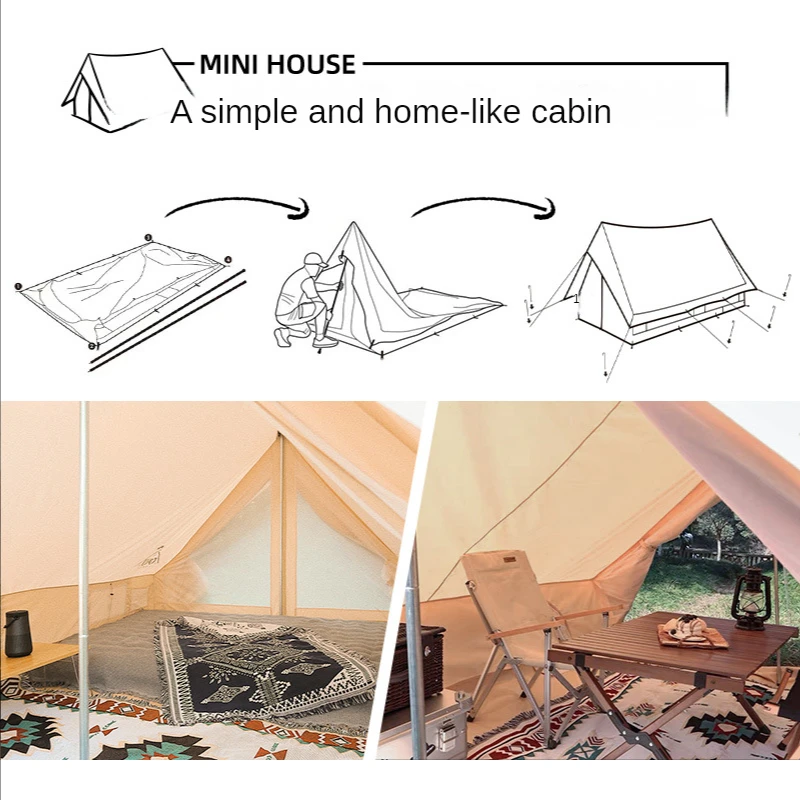 Professional Outdoor Custom Cotton Canvas Glamping Tent Inflatable Camping Waterproof Cabin Tent