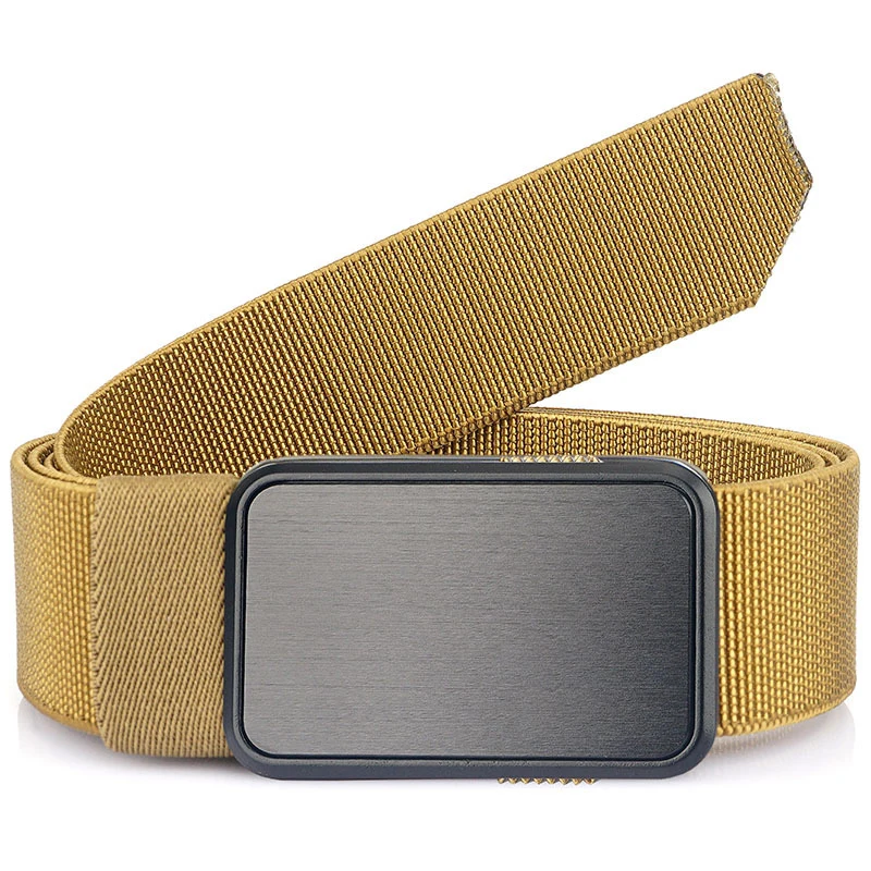 Alfa на открытом воздухе без отверстия мужской ремень из стрейчевого эластичного материала веб-нейлоновый ремень с магнитной алюминиевая пряжка срок службы покрытия