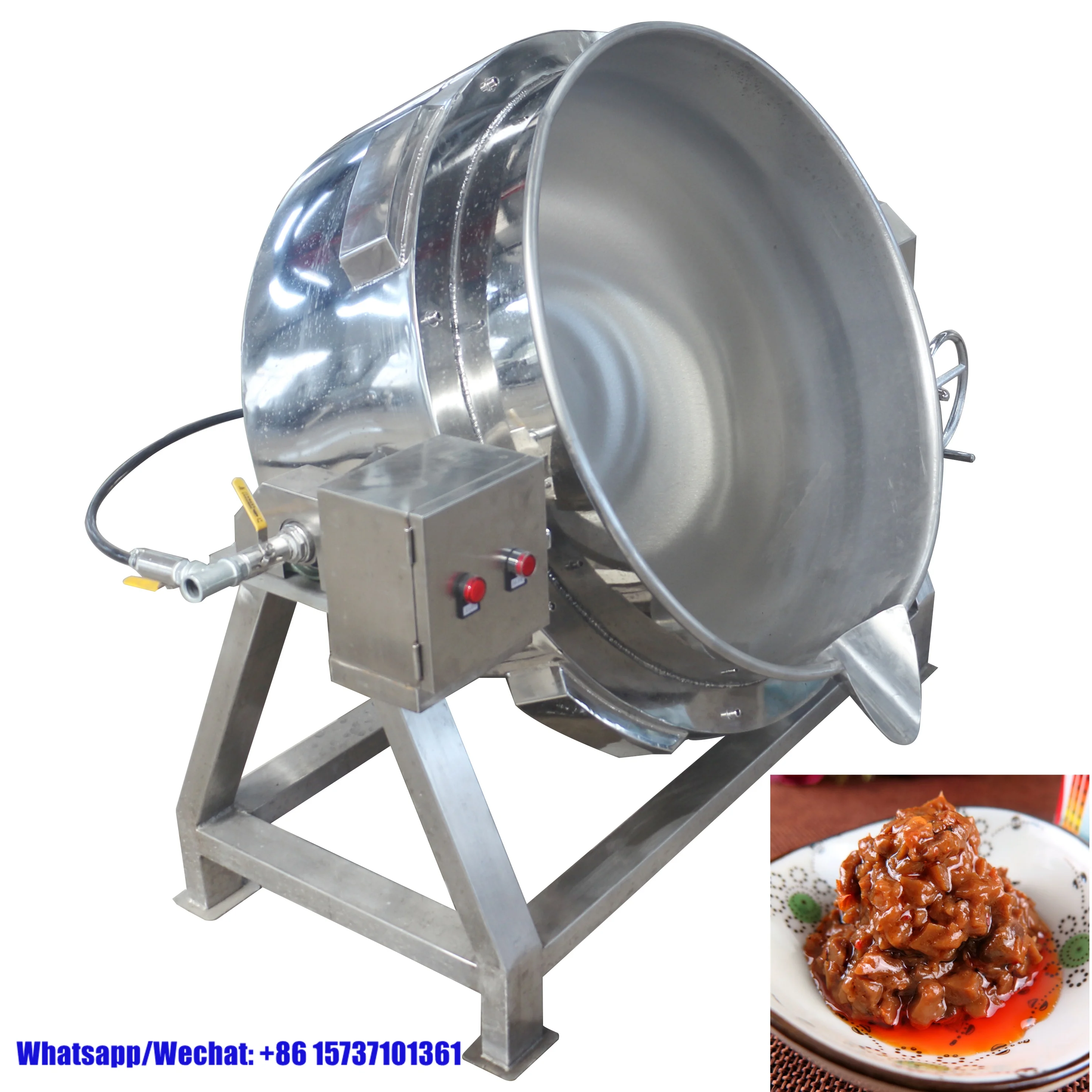 High Quality Industrial Potato Boiling Machine Electric Jacketed Pot Big Cooker with Mixer 50L