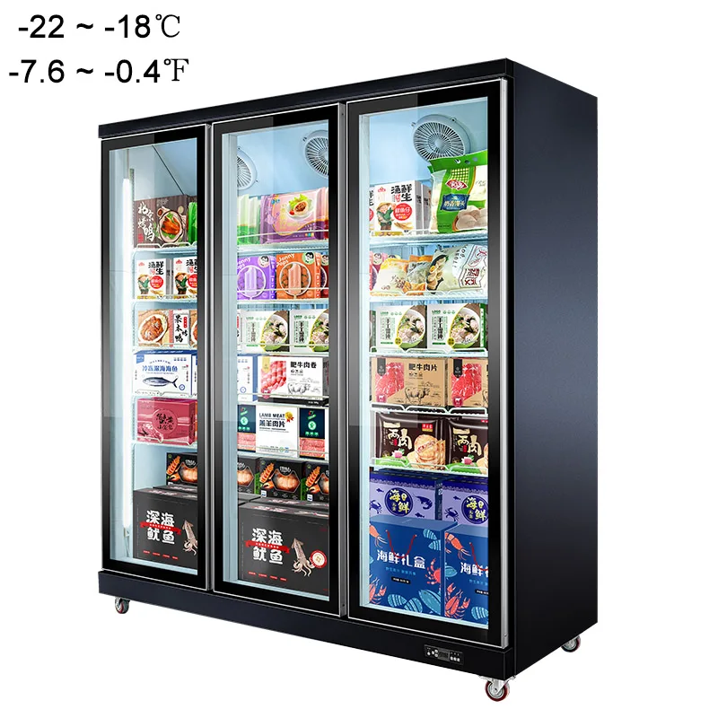 850 Liter Vertical Refrigerated Bin Lockable Ice Bagged Freezer