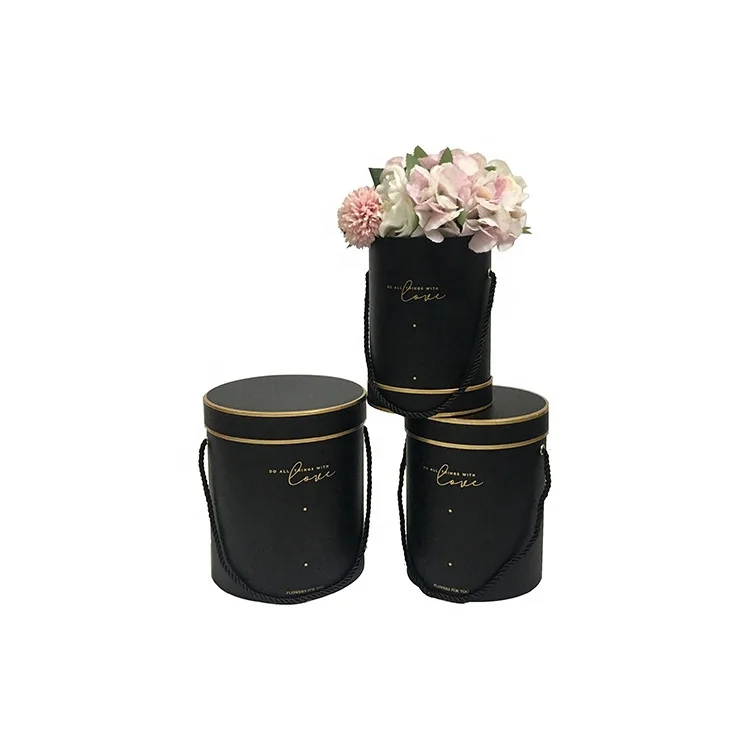 Paper flower box round cardboard flower box for rose flower packaging