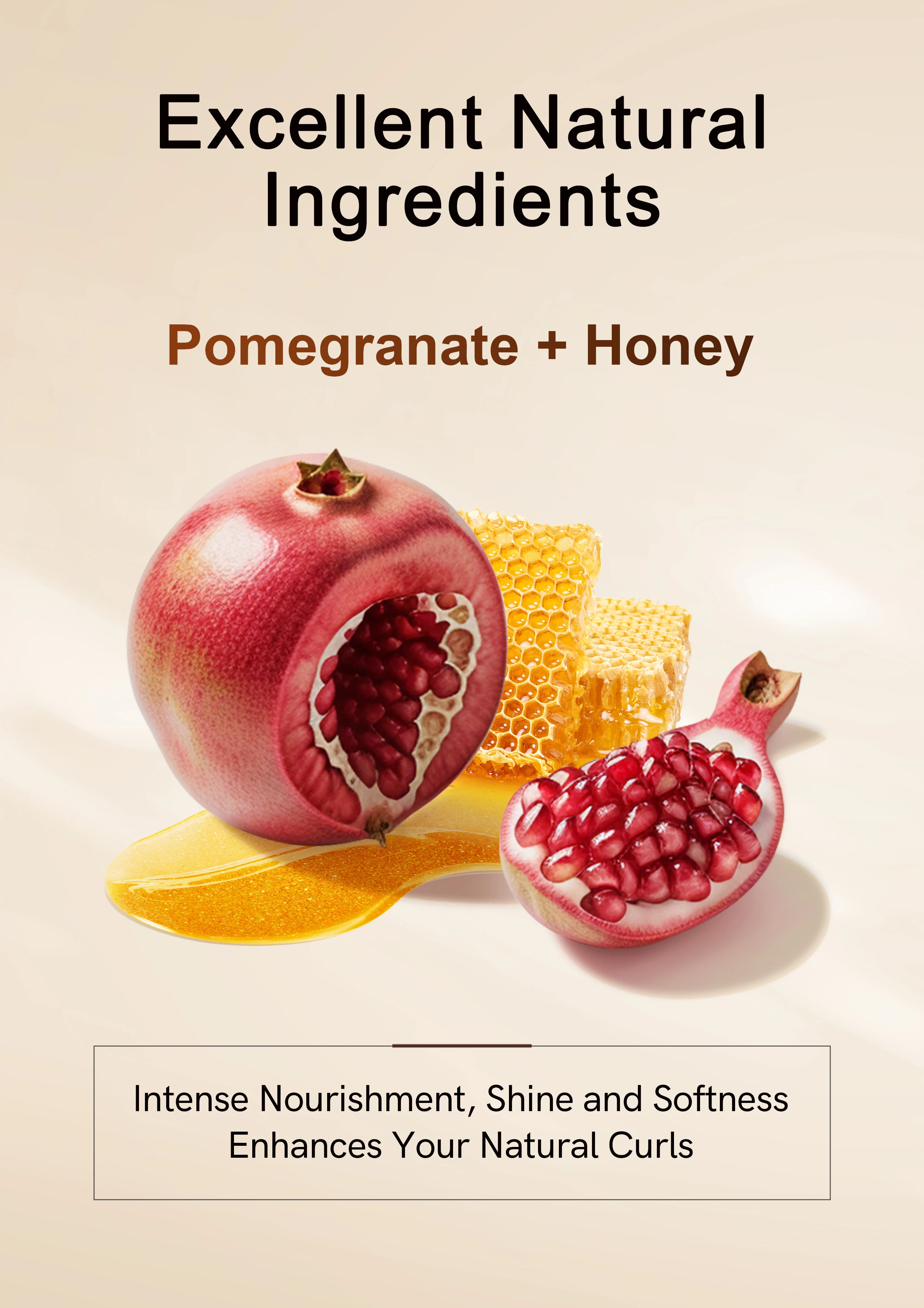 NUSPA Hot Selling Lock In Color Moisturizing Curly Hair Treatment Pomegranate Honey Restore Bounce Leave-in Conditioner