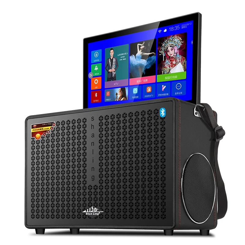 New 2023 Powered Active Outdoor Karaoke 10 Inch Speaker Stereo Wireless Screen Speaker Home Theatre Watch Movie Smart Speakers