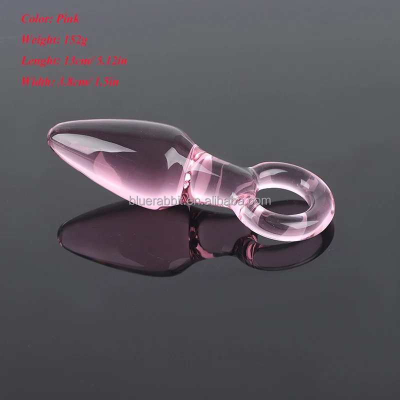 BlueRabbit Pink Rose Glass Butt Plug Wholesale Rose Flower Shaped Beginner Glass Dildo Temperature Play Anus Toys