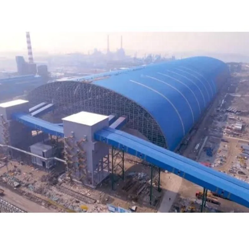 Prefab steel space frame dome coal shed storage building coal storage bunker construction