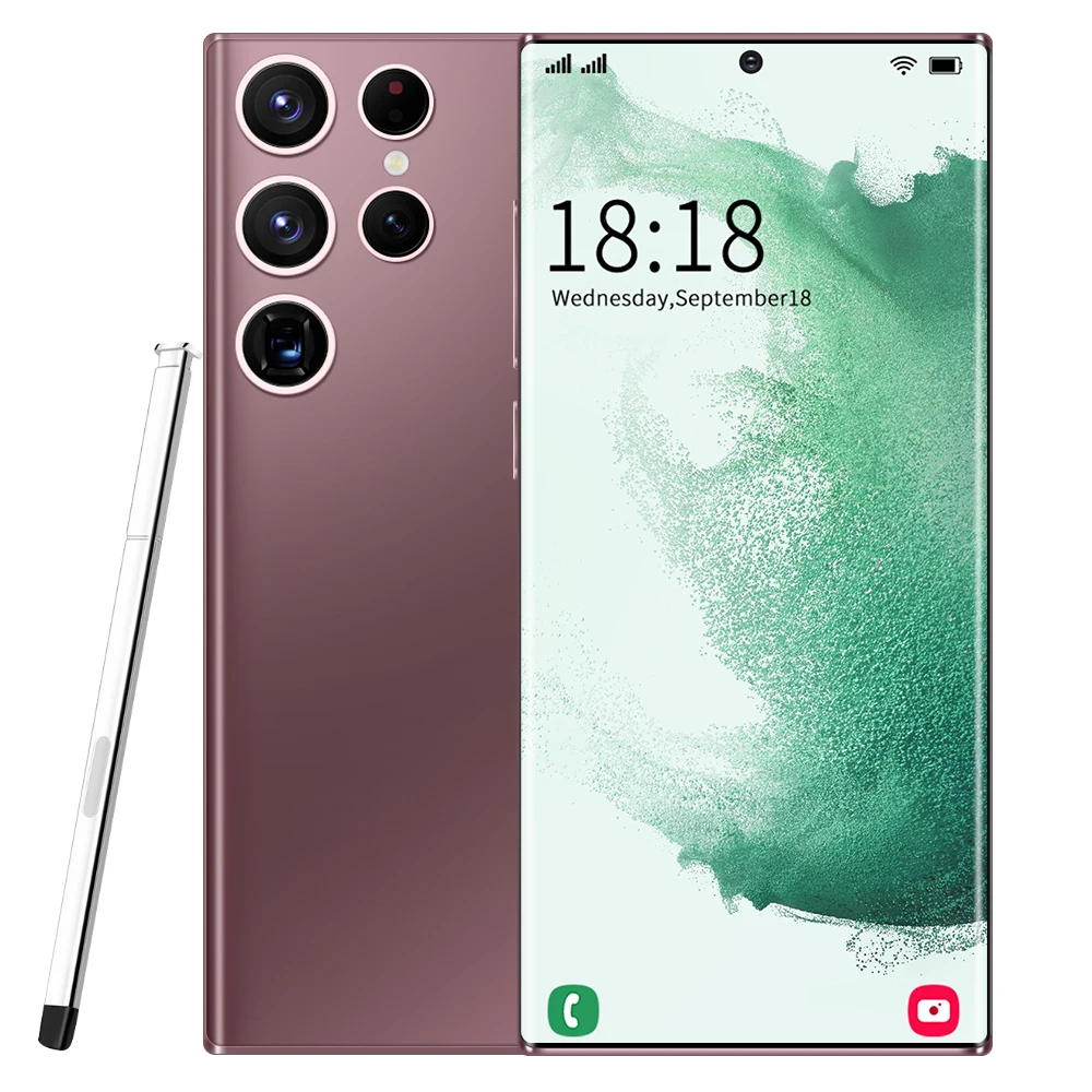 OEM Factory direct sale S22 Ultra 4+128GB mobile Phone 6800 mAh Qualcomm Dual SIM Dual Standby for Samsung Unlocked 3GSmartphone