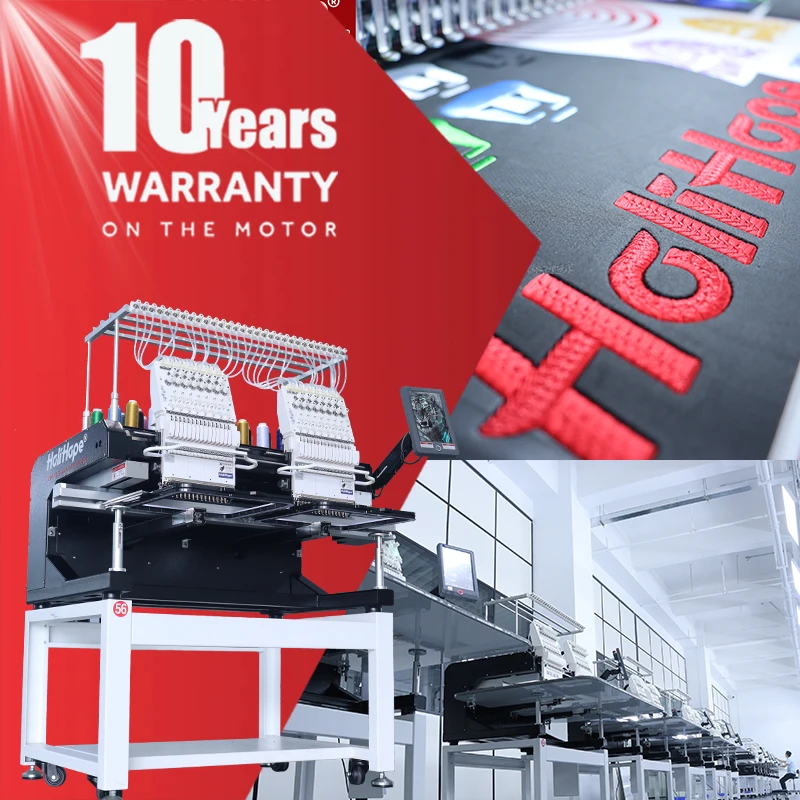 10 Years Warranty HOLIHOPE HOLiAUMA High Quality Motor Flat Cap Embroidery Machine 2 Head Computerized Embroidery Machine
