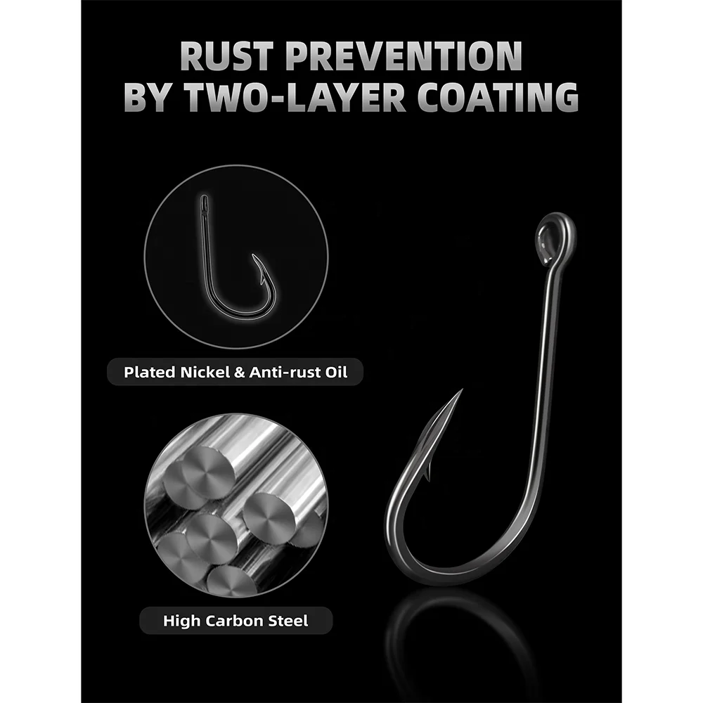 1/0-10/0 High Carbon Steel Cutting Point Fishing Hooks Beak Bait Light Offset Live Bait Fishing Hooks