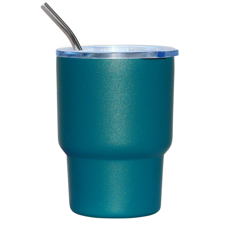 Topnovo 6 pack 2oz  stainless steel  sublimation mini  wine tumbler  with straw and lid