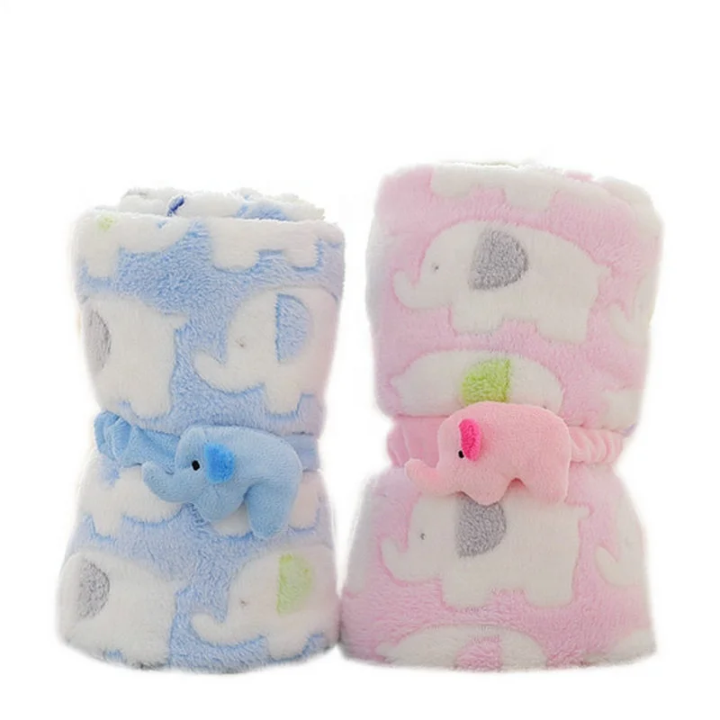 Soft Coral Fleece  Thick Baby Pillow Rolling Blanket Cozy Bed Couch Set Travel Blanket baby blanket super soft