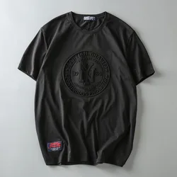 Custom Design 2021 New Loose Fit Casual 100%Cotton 3d Embossed Logo White Short Sleeve Men T Shirt