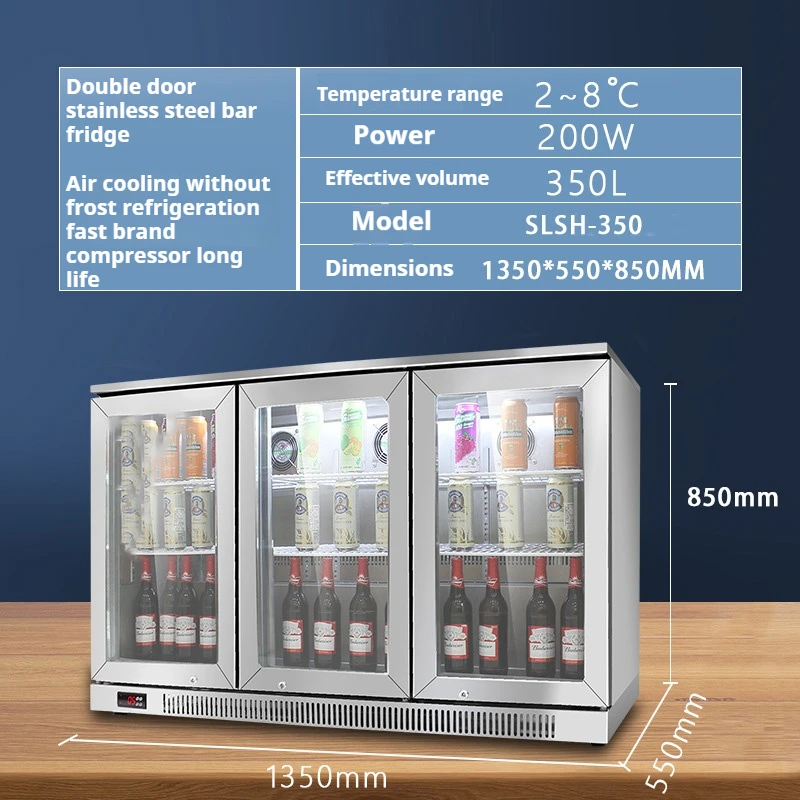 High Quality Three-Door Mini Wine and Beer Display Refrigerator Air-Cooled Built-in Fridge Sliding or Revolving Door Bar Fridge