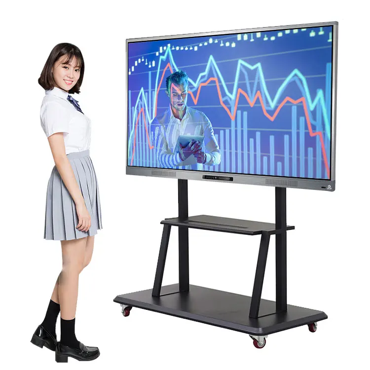 
65 inch IR Touch Screen display interattivo a schermo piatto Smart TV Movie Screen For Playstation 5 Video Games 