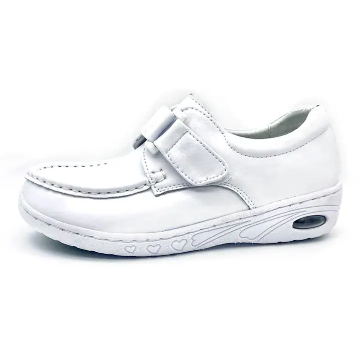 White Leather Women Hospital Nurse Uniform Shoes