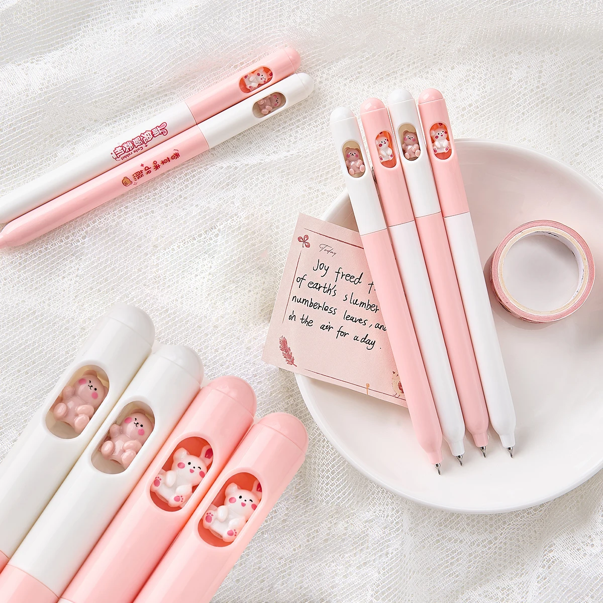 Happy Summer Bunny серии 0 5 мм вращающиеся гелевые ручки милый Набор подарочных коробок для студентов