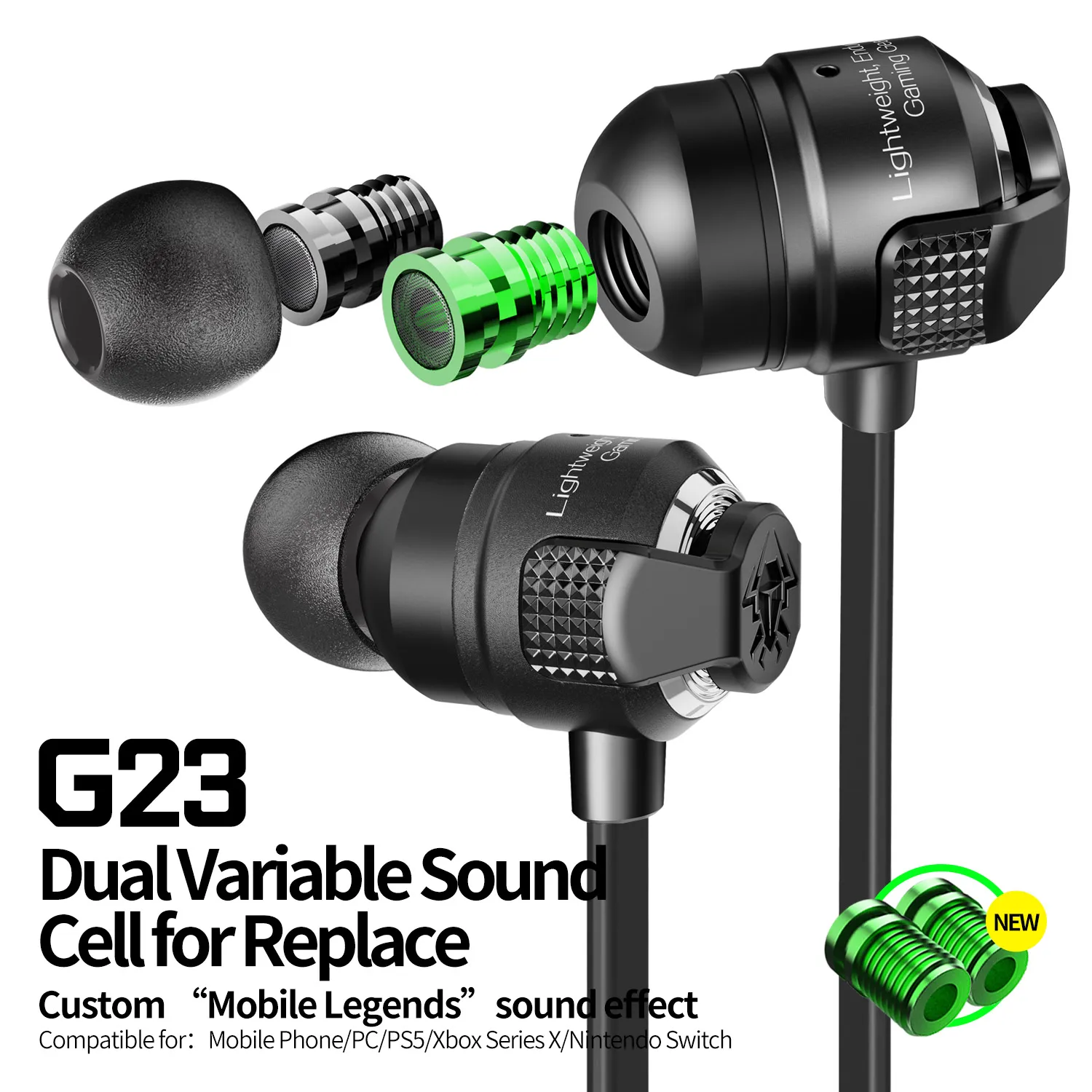  Высококачественные наушники и Dual Driver Проводные powerfulbass металлические стерео спортивные с микрофоном