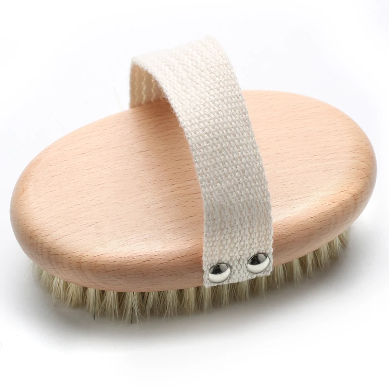 Abeis Oval Hand Hold Bath Brush Bamboo Wood Sisal Bath Shower Brush Massage Skin Bath Brush