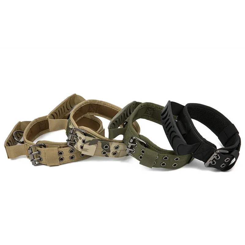 Customizable Adjustable Large Tactical Dog Training Collar with Handle No Pull Dog Collar