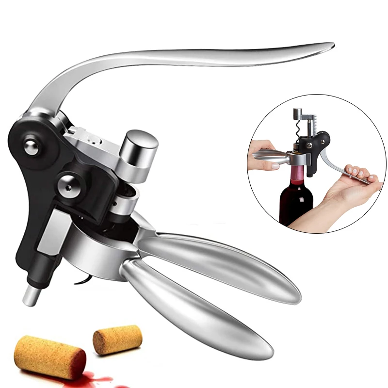 2022 Upgraded Including Foil Cutter Opener Stand and Extra Spiral Rabbit Shape Wine Opener Corkscrews Kit Set