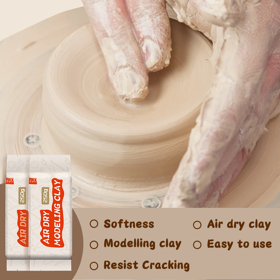 High Quality 250g Air-Dry White Clay All Natural Moulding Playdough & Slime for Creative Art Projects