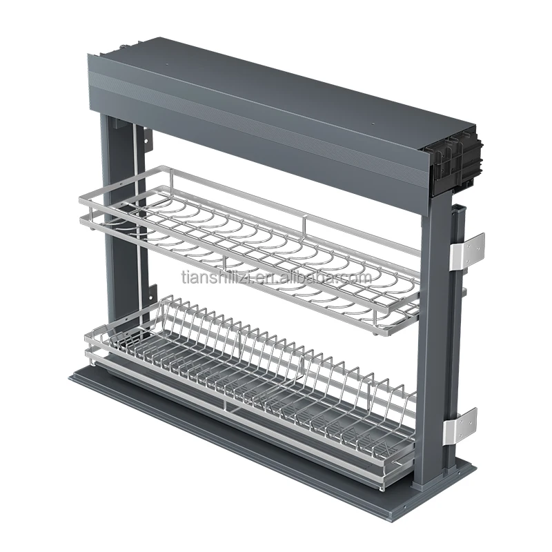China Wholesale Price Intelligent Kitchen Cabinet Lifting System Plate Shelf Electric Smart Elevator Basket Storage Shelves