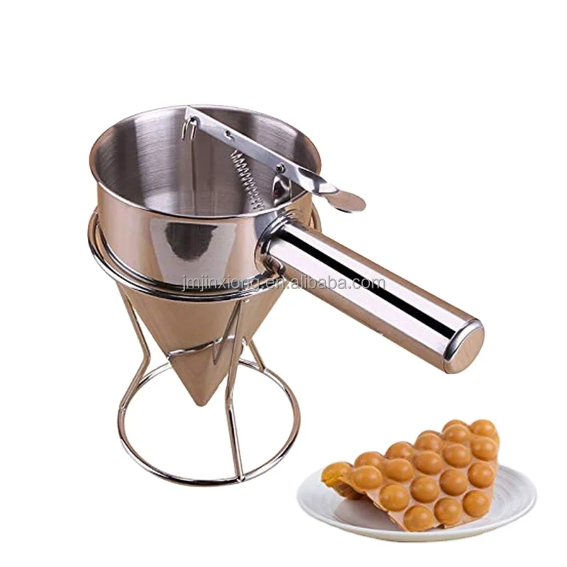Funnel Dispenser Stand Stainless Steel Pancake Batter Dispenser Funnel Stainless Steel Funnel Dispenser With Handle & Rack