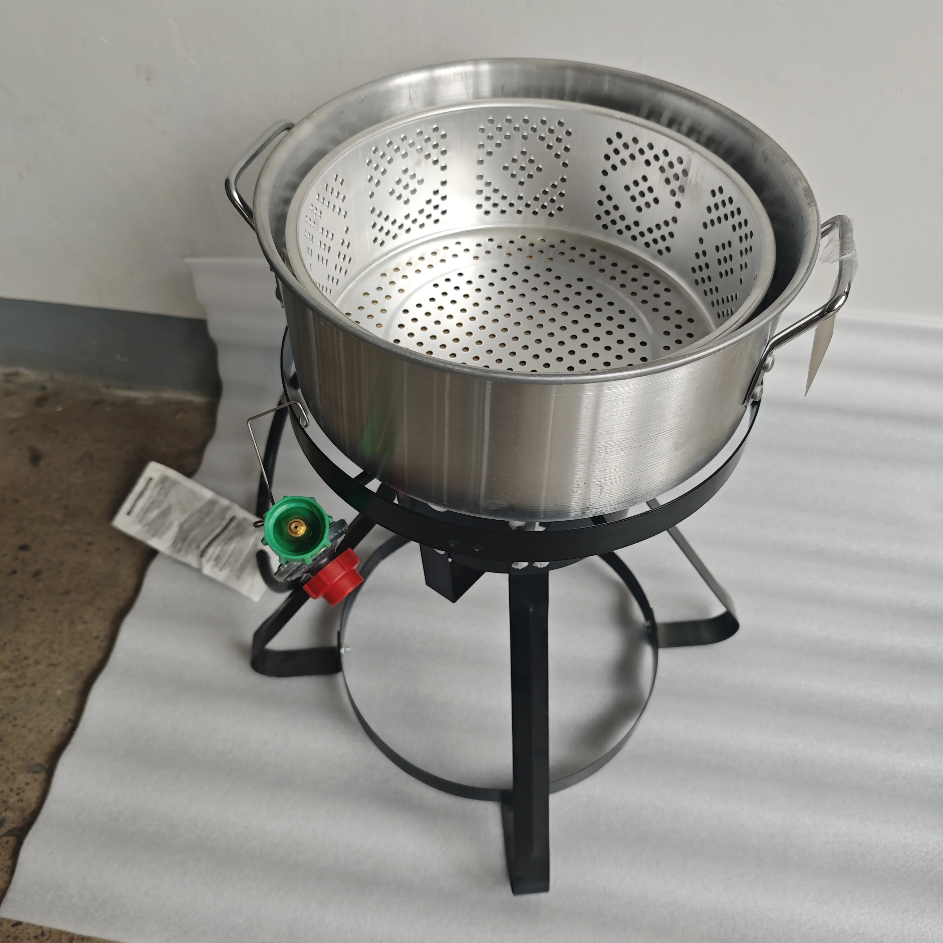 10QT алюминиевая корзина для рыбы на открытом воздухе кастрюля коптильня морепродуктов набор фритюрницы