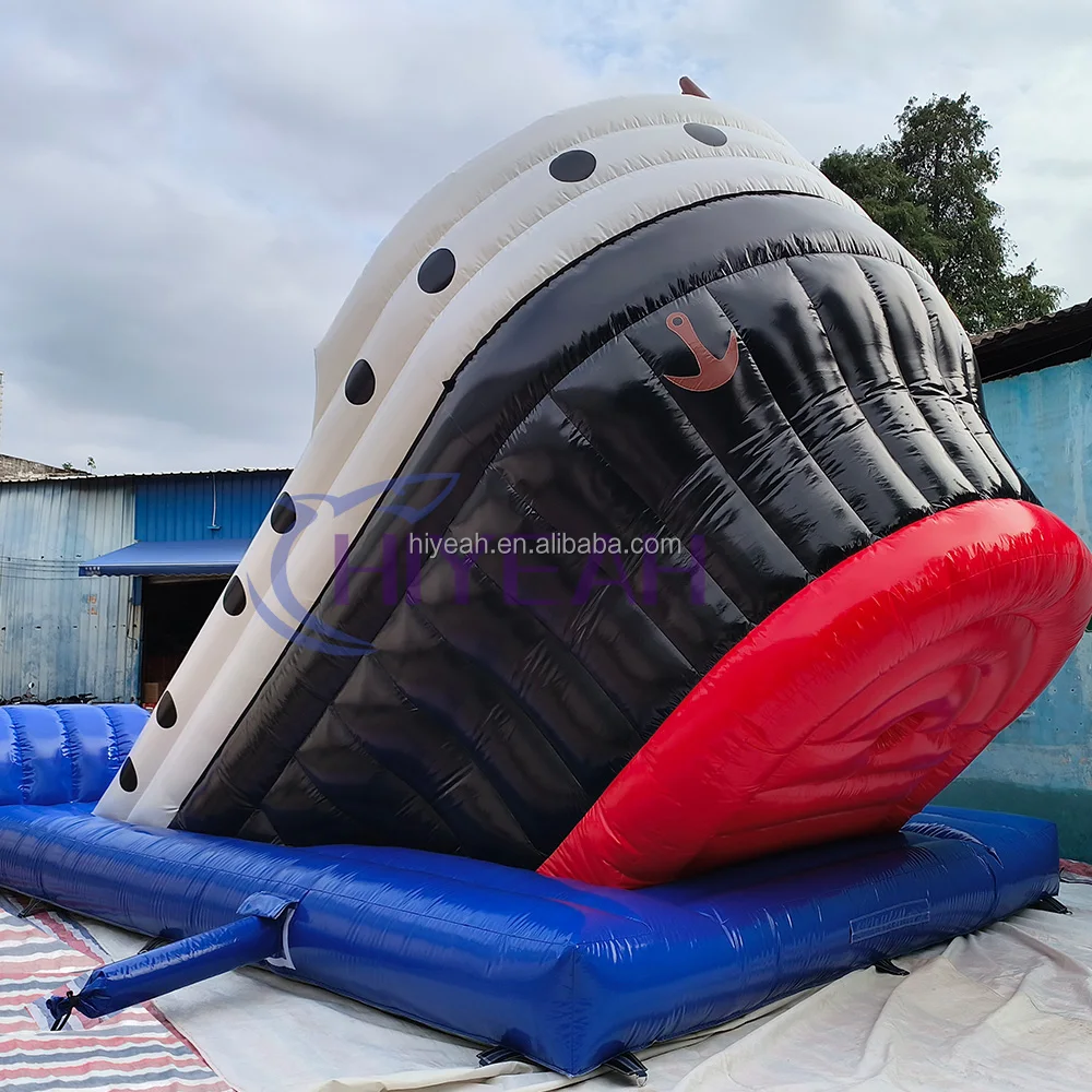 High Quality PVC Tarpaulin Inflatable Titanic Slice Inflatable Boat Slide Commercial